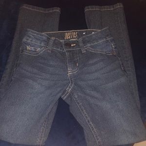 Justice jeans girls comfy lightly worn jeans